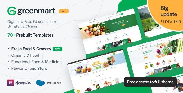 GreenMart 4.2.4 – Organic & Food WooCommerce WordPress Theme